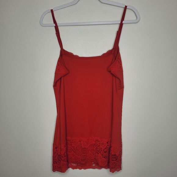 Studio Y cheery red lace trim y2k vibe going out layering top size large - Picture 2 of 6